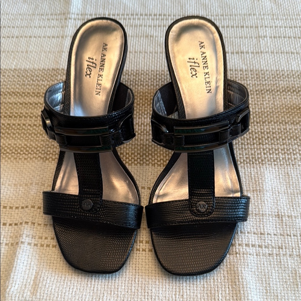 Anne Klein Black Minimalist Sandals